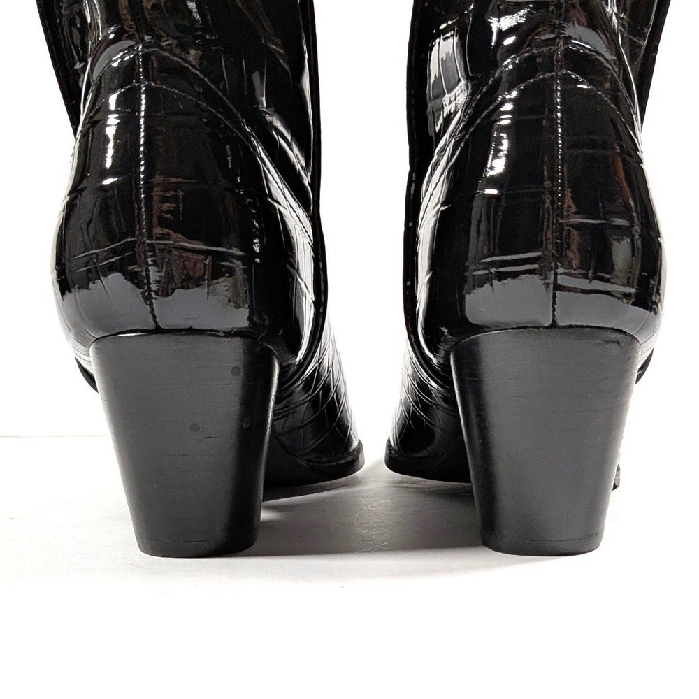 Coconuts by Matisse Jax Black Croc Embossed Western Cowboy Boots Size 7.5M - Picture 6 of 12